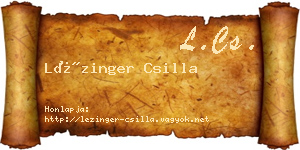 Lézinger Csilla névjegykártya